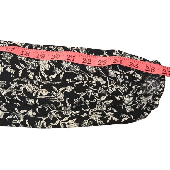 Old Navy Black Floral Long Sleeve Blouse sz Large - Picture 6 of 7